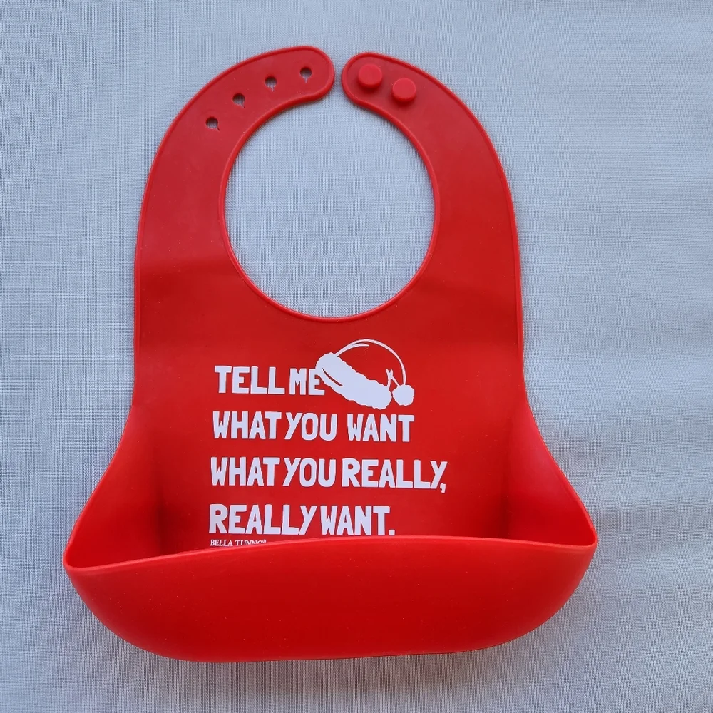 Bella tunno red silicone christmas bib